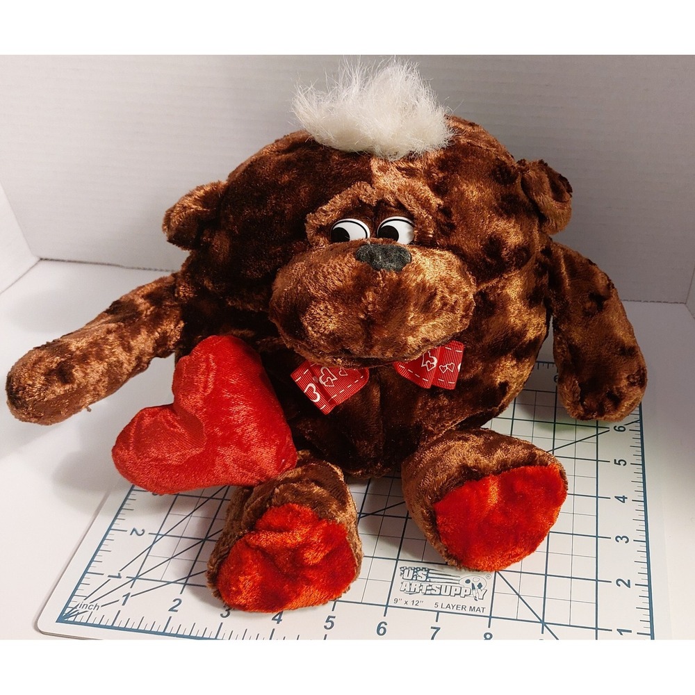 10 In Dan Dee Brown Soft Plush Beaver Bear Stuffed Animal Crazy Valentine Heart